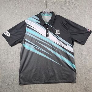 Off The Rail Apparel Men's Billiards Pool Jersey Size 3XL AQUA FRACTURE